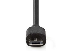 Cargador para Coche - 2,4 A - Cable fijo - Micro USB - Negro - Nedis CCHAM240ABK