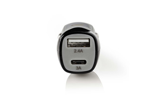 Cargador para Coche - 3,4 A - 2 salidas - USB-A y USB-C™ - Negro - Nedis CCHAU340ABK