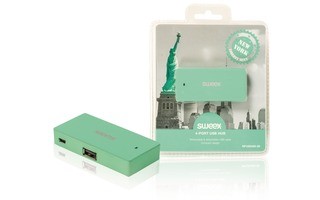 Concentrador USB de 4 puertos New York en verde menta - Sweex NPUS0480-06