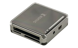 Concentrador y lector de tarjetas de memoria USB 2.0 con 3 puertos - König CSU2CHC100BL