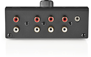 Conmutador de Audio Analógico - Hembra de 3,5 mm + 3x (2x RCA Hembra) a 2x RCA Hembra - Negro - 