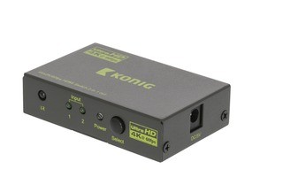 Conmutador HDMI 2-Port Ultra HD Gris Oscuro - König KNVSW3432