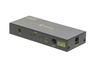 Conmutador HDMI 4-Port Ultra HD Gris Oscuro - König KNVSW3434
