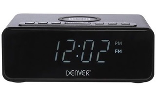 Denver CRQ-110 - Despertador Radio FM con cargador inalambrico QI