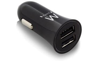 EWENT - CARGADOR DE COCHE USB CON 2 PUERTOS USB - 2.1 A 