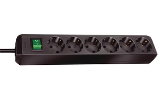 Extension Socket Eco-Line 6-Way 3.00 m Black - Protective Contact - Brennenstuhl 1159500400