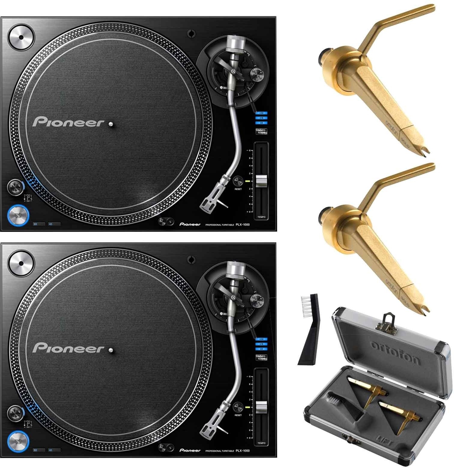 2 x Pioneer PLX 1000 + 2 x Ortofon Concorde Gold DJMania