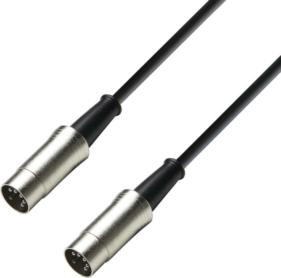 Adam Hall 3 STAR MIDI Kabel – 3 M, 5-polig, Schwarz – Für Keyboard, Synthesizer, Audio-Interface