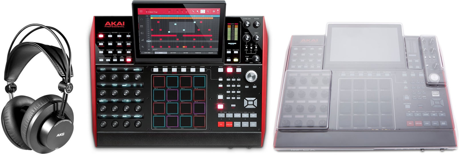 Akai MPCX + AKG K275 + DeckSaver DJMania