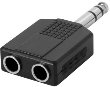 Conector Jack macho de 6.35 mm a 2 x conector Jack hembra de 6.35 mm ...