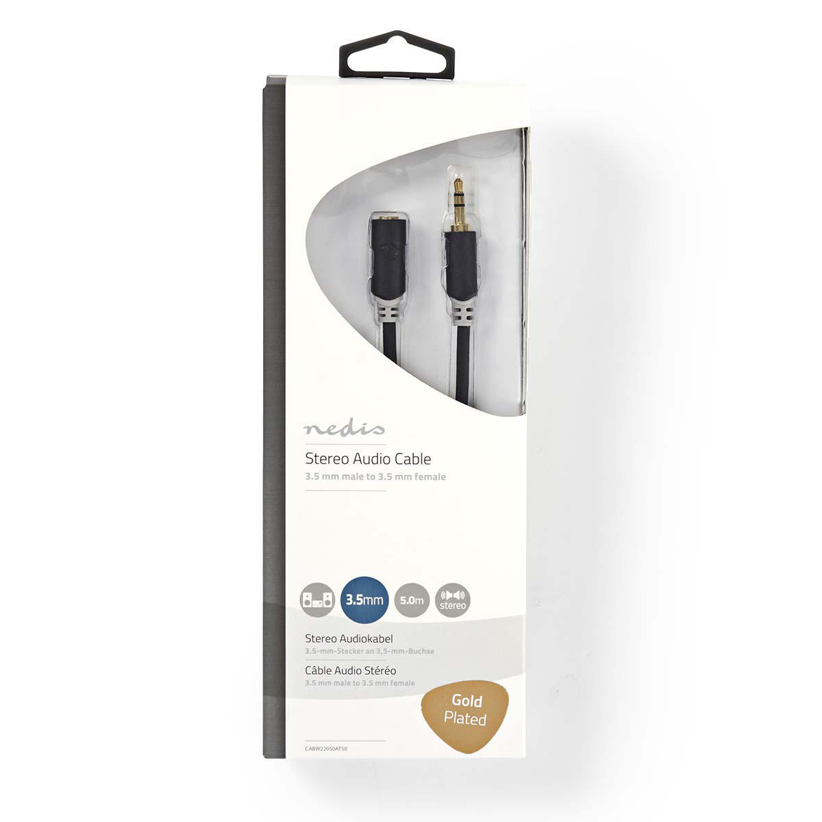 Cable de Audio Estéreo - Macho de 3,5 mm - Hembra de 3,5 mm - 5,0 m ...
