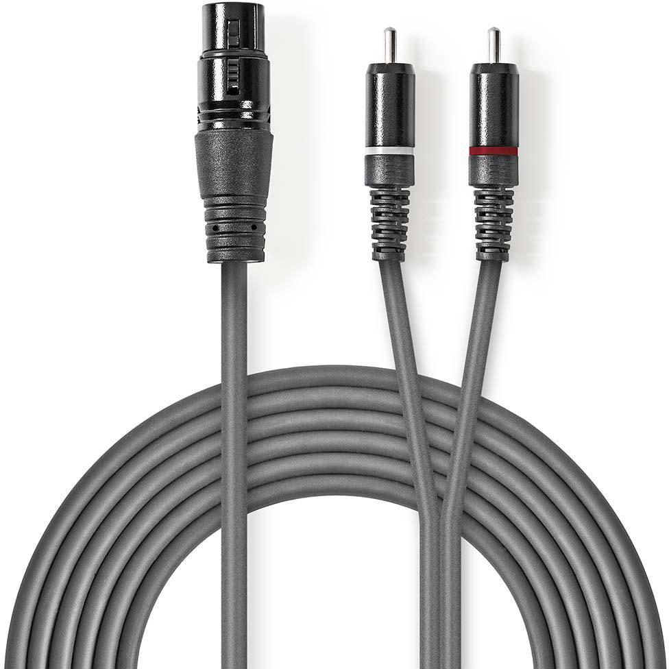Cable de Audio balanceado XLR 3 pines hembra 2x RCA macho DJMania