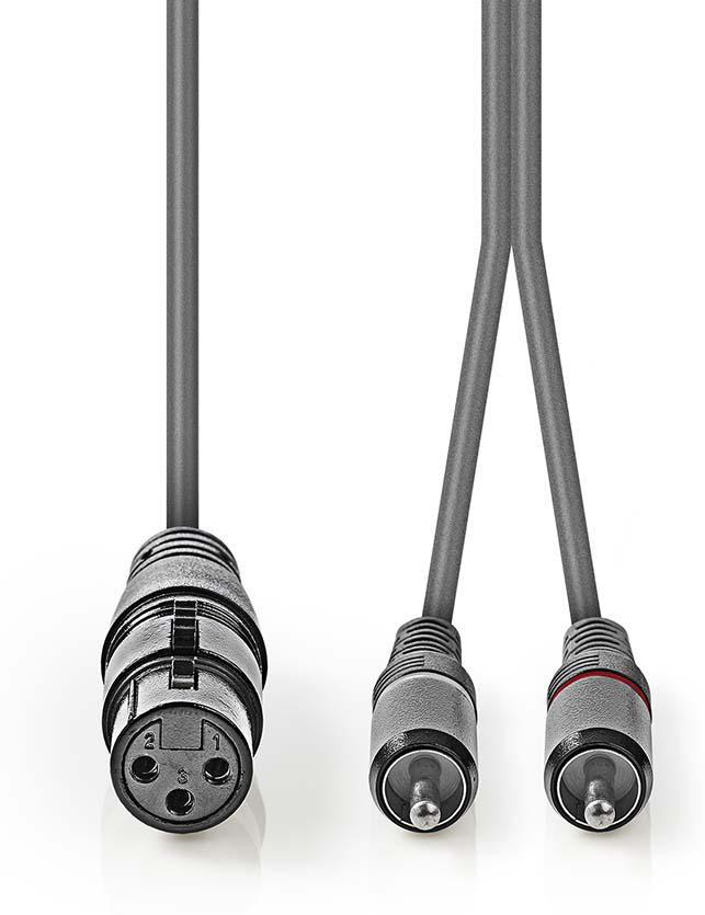 Cable de Audio balanceado XLR 3 pines hembra 2x RCA macho DJMania