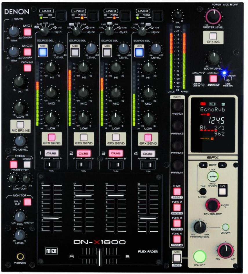 Denon DJ DN-X 1600 — Mezclador DJ profesional de 4 canales