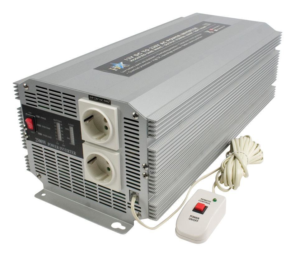EDECOA Inverter 12V A 230V 2500W/5000W Pura Onda Sinusoidale Con Modulo WiFi E APP. Porta USB E PD, Silenzioso, Compatto. Perfetto Per Camper, Auto, Barche E Campeggio.