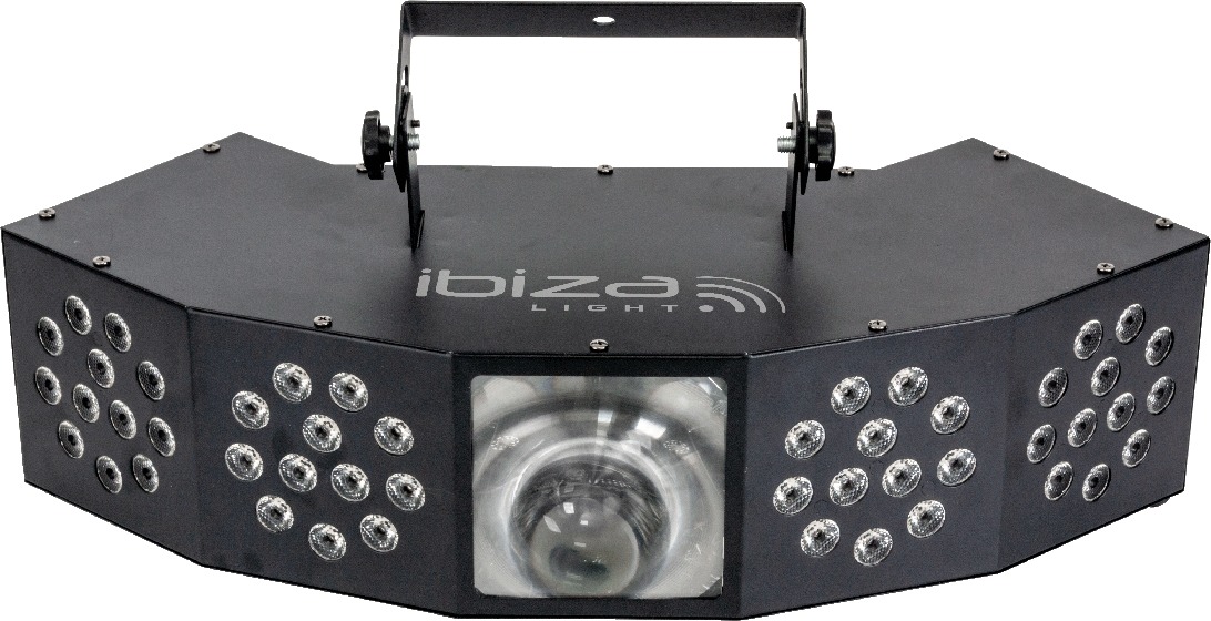 Ibiza COMBI-FX4 – Effetto Luce 3 In 1 Con DMX: Wash, Moon E Strobe, 6 Canali DMX, 4x12 LED RGBW E 144 LED RGB, Per Feste E DJ Set