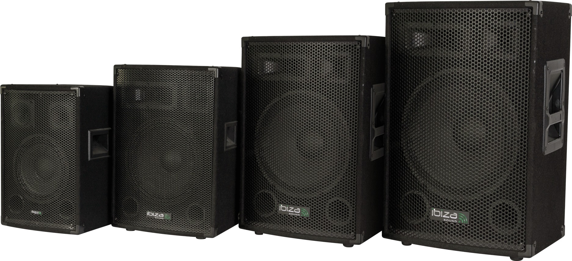 Ibiza DISCO8B Satelliten-Lautsprecher – 3-Wege, Bassreflex, Schwarz, Mit Tragegriffen