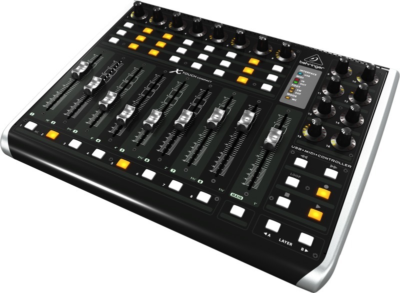 A nice setup for those amateurs who edit videos - Behringer x-touch compact + Bome midi controller