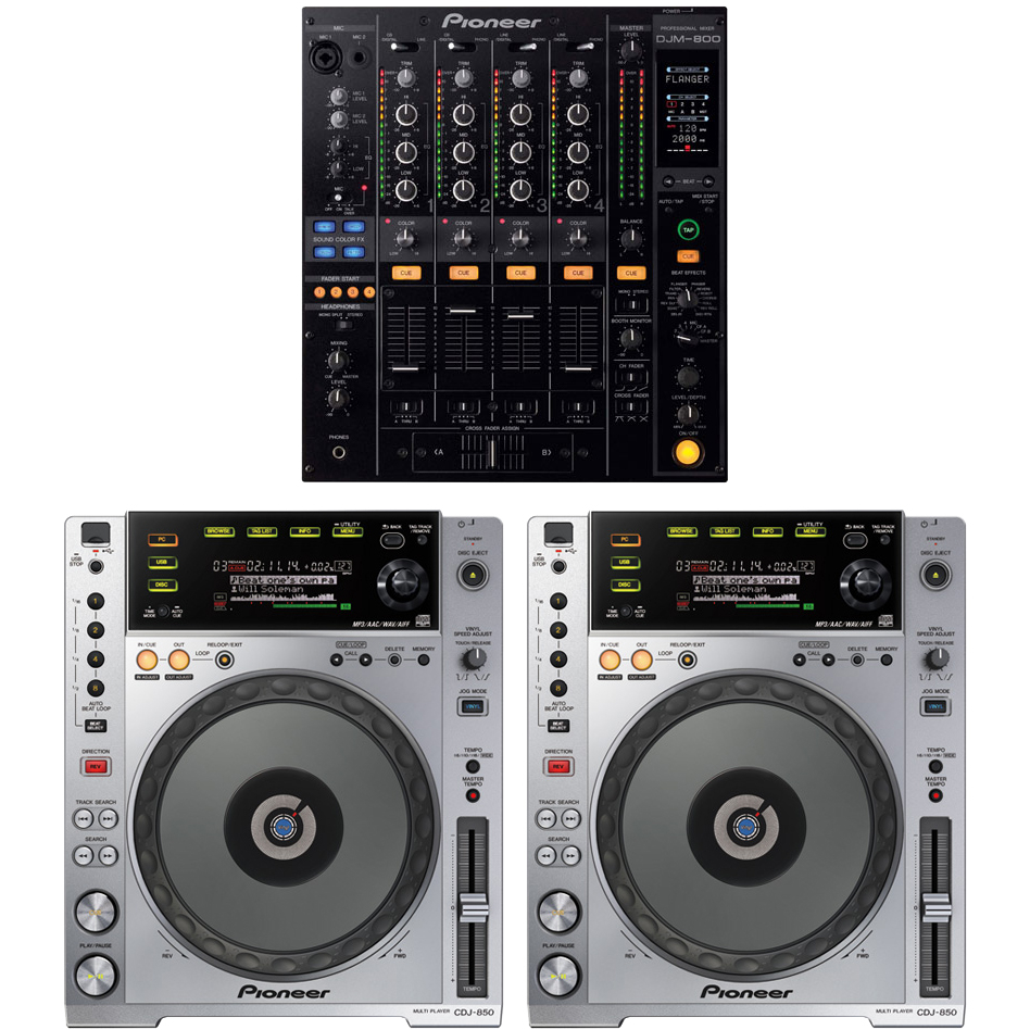 Pioneer CDJ 850 (2x) + Pioneer DJM 800 - DJMania