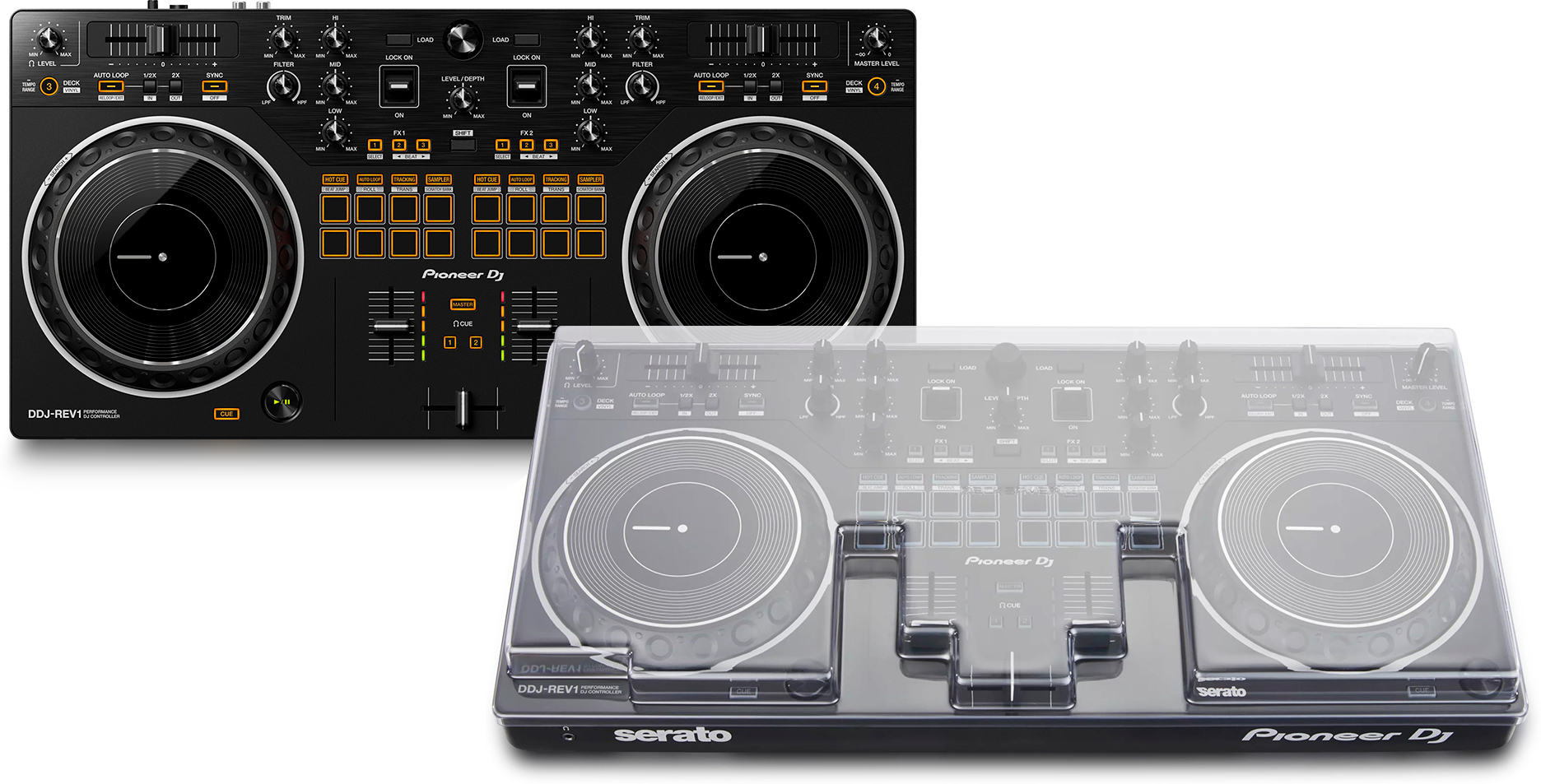 Pioneer DJ DDJ REV1 + DeckSaver DJMania