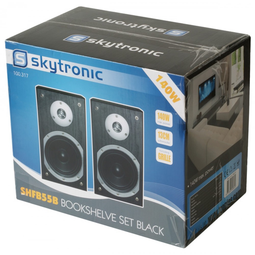 Fenton SHFB55B, 140 W, pereche de boxe HiFi pasive de raft, negre | arhiva