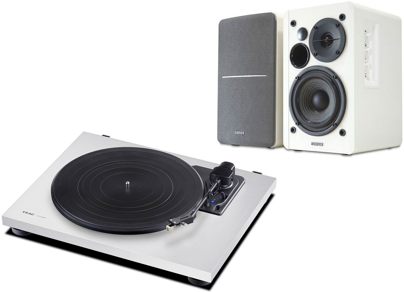 TEAC TN-180BT A3 White + Edifier R1280BT White - DJMania