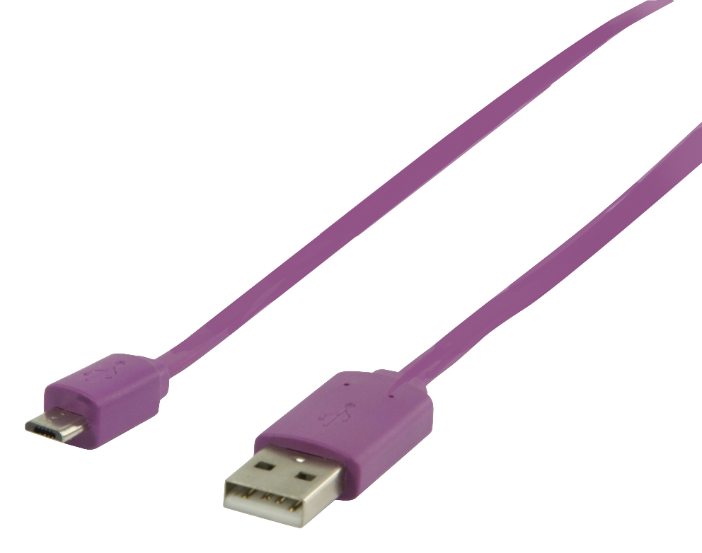 Cable adaptador USB 2.0 A Macho Micro B Macho 1.00m color morado
