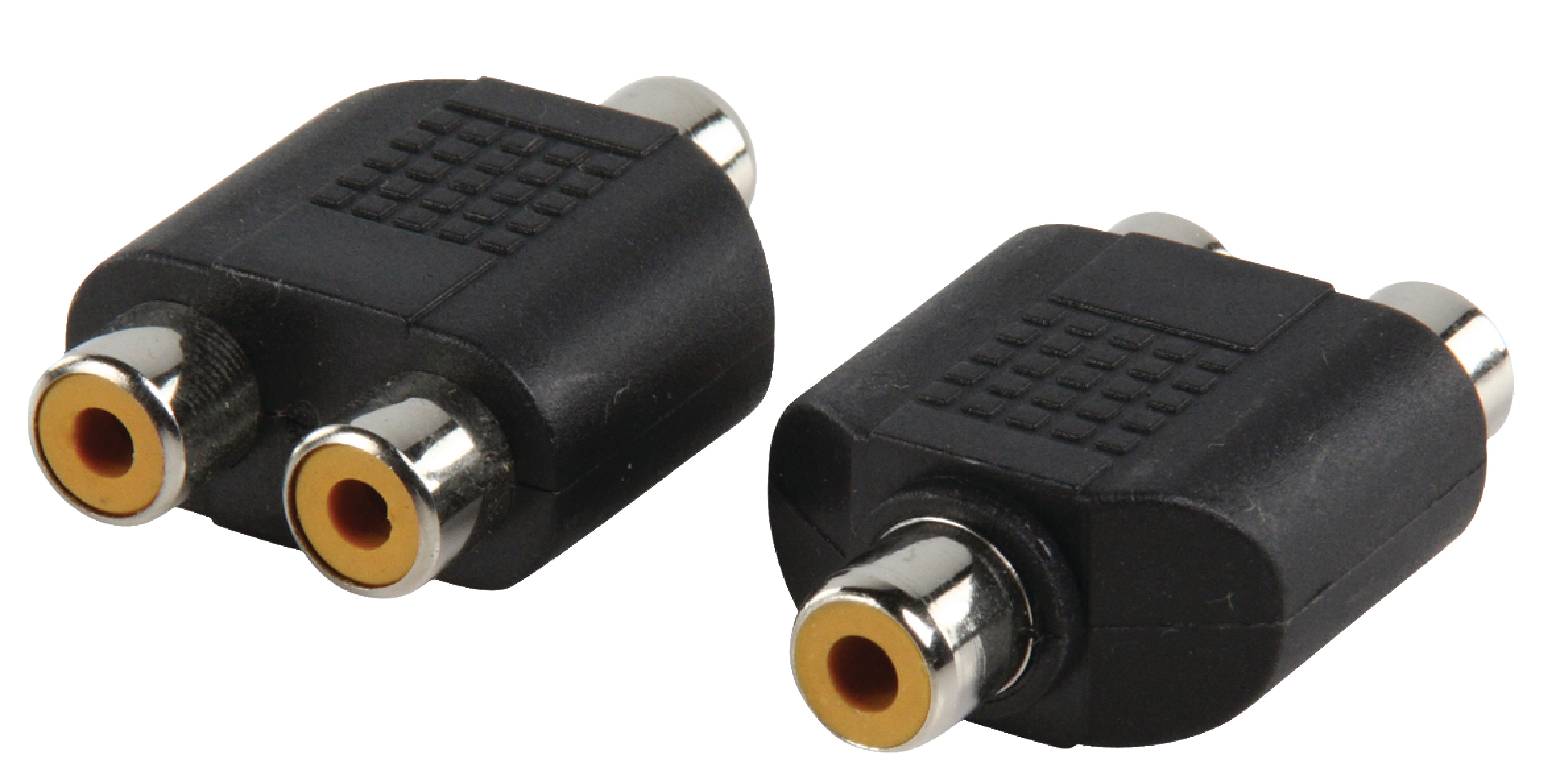 Adaptador De Audio Estéreo Rca Hembra 2x Rca Hembra Negro Valueline Ac 056 Djmania 