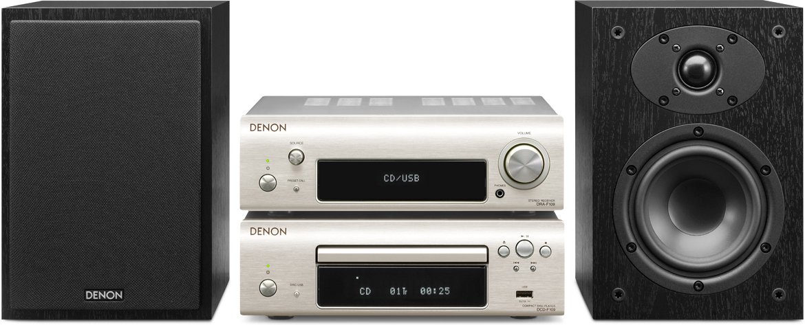 Denon D-F109 C - Silver / Negro — Minicadenas | DJMania