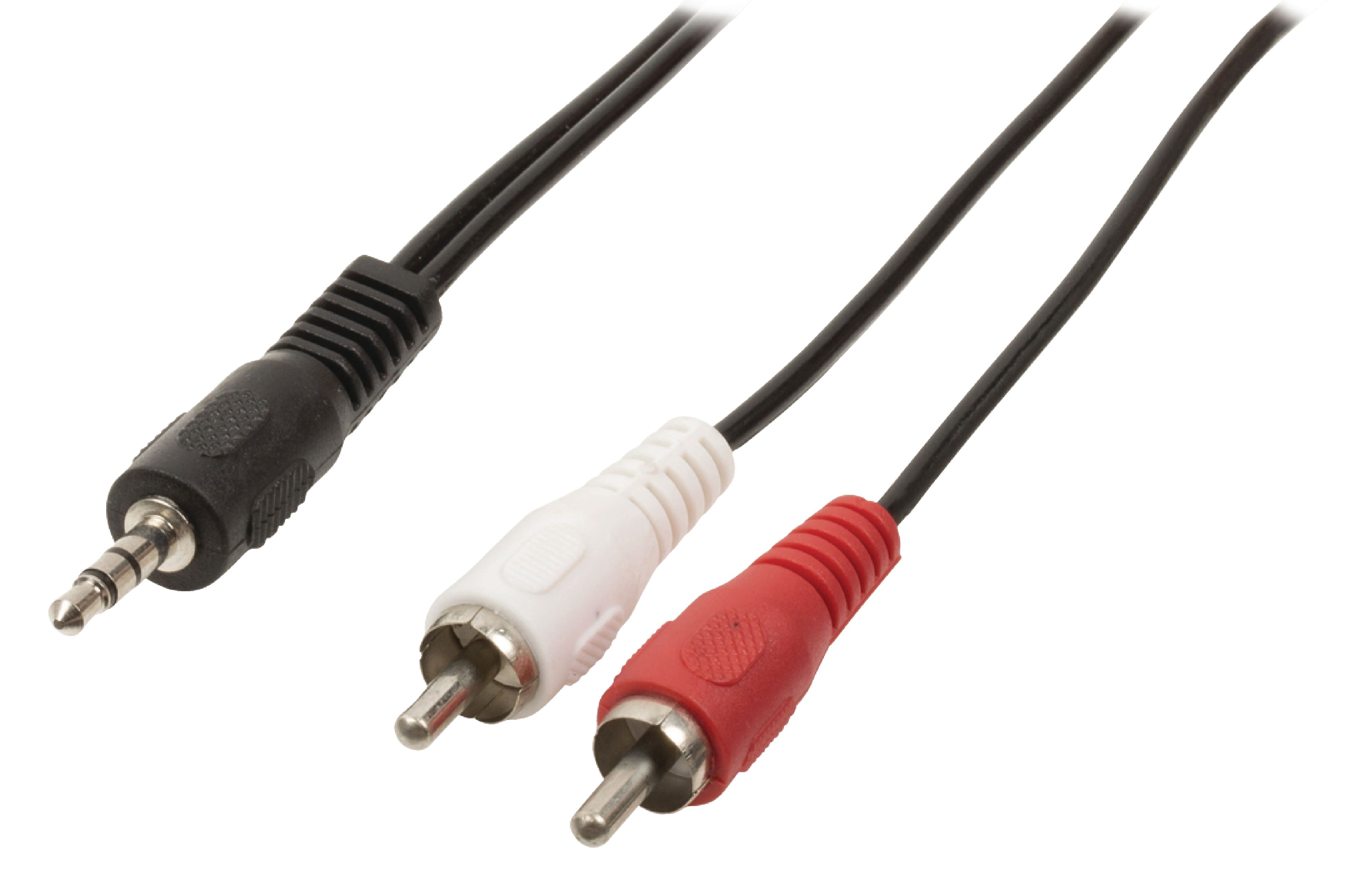 Cable adaptador de audio jack estéreo de 3.5 mm macho 2 RCA macho de