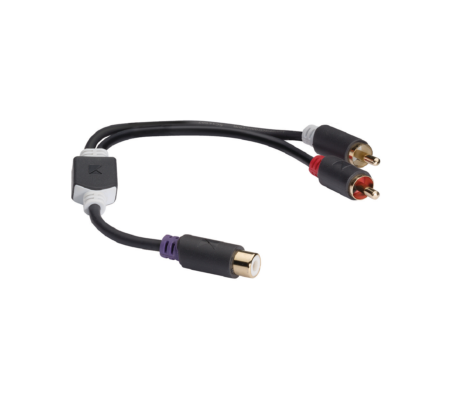 Cable adaptador para subwoofer de 2x RCA macho a RCA hembra, 0,20 m en gris König KNA24020E02