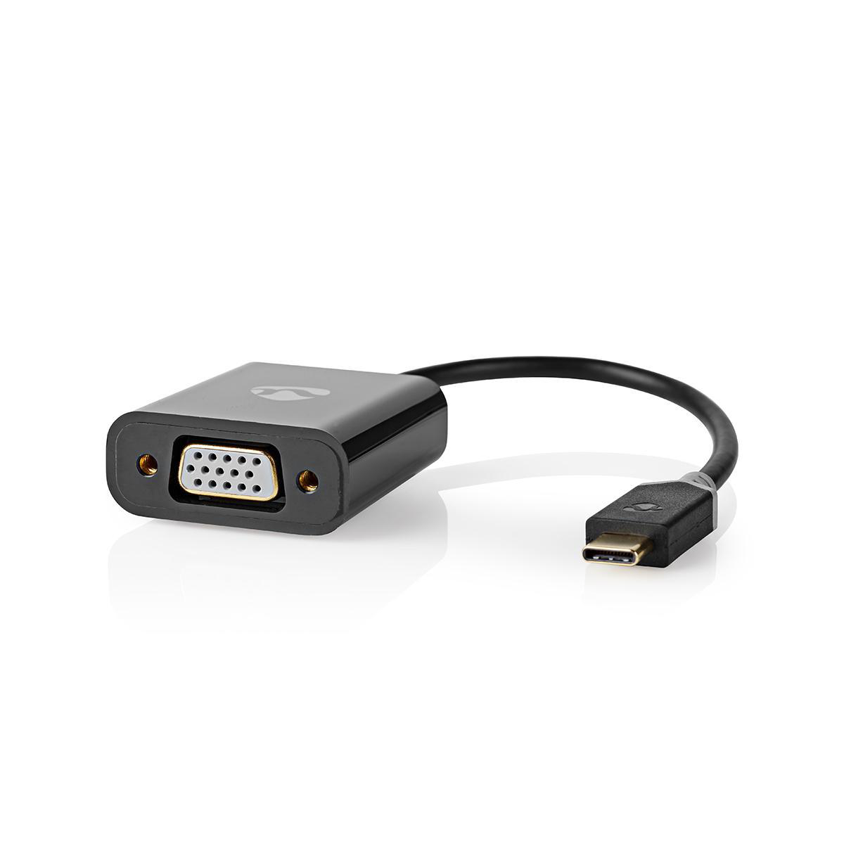 Nedis Cavo Adattatore HDMI - VGA 0,2 M - Connettore HDMI Maschio A VGA Femmina, Nero