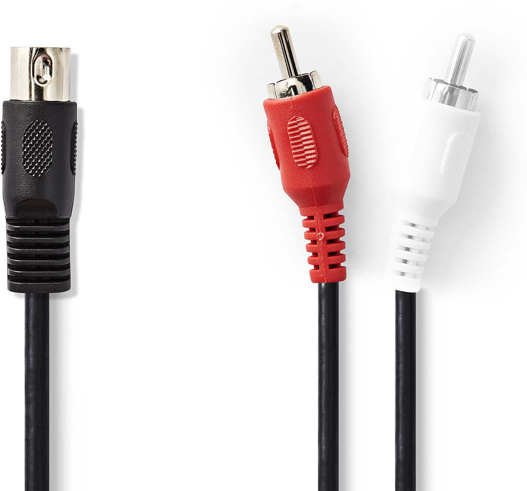 Cable de audio DIN DIN de 5 Pines Macho 2x RCA Macho 1,0 m