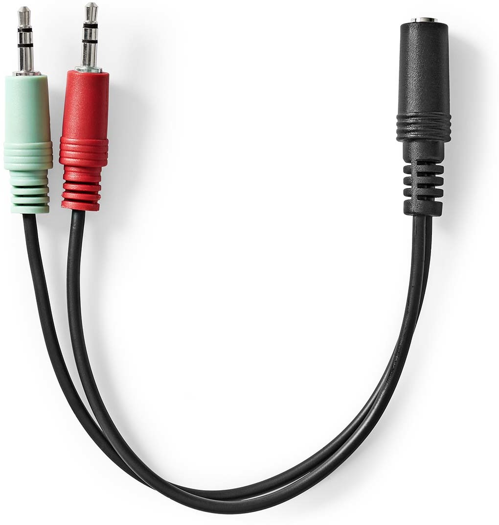 Cable de audio estéreo - 3.5 mm hembra - 2x 3,5 mm Macho 0.12 m - DJMania