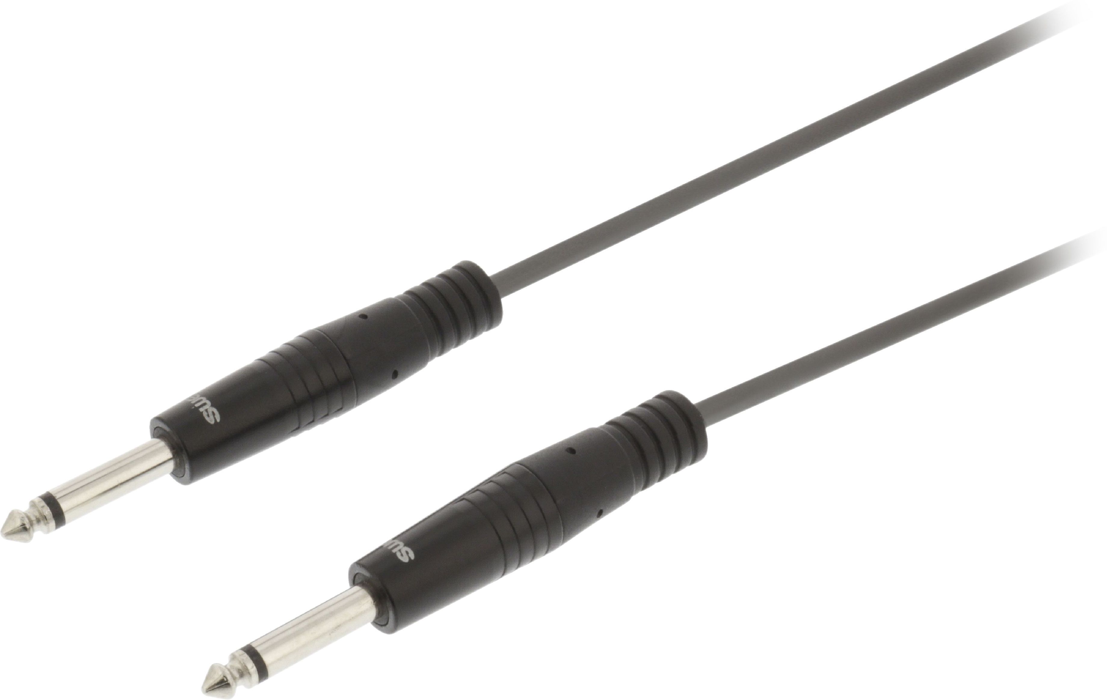 Cable de Audio Mono Macho de 6,35 mm Macho de 6,35 mm de 5,0 m Gris