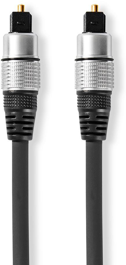 NEDIS Cavo Audio Digitale Ottico Toslink Maschio-maschio, 2 Metri, Rotondo, Nero