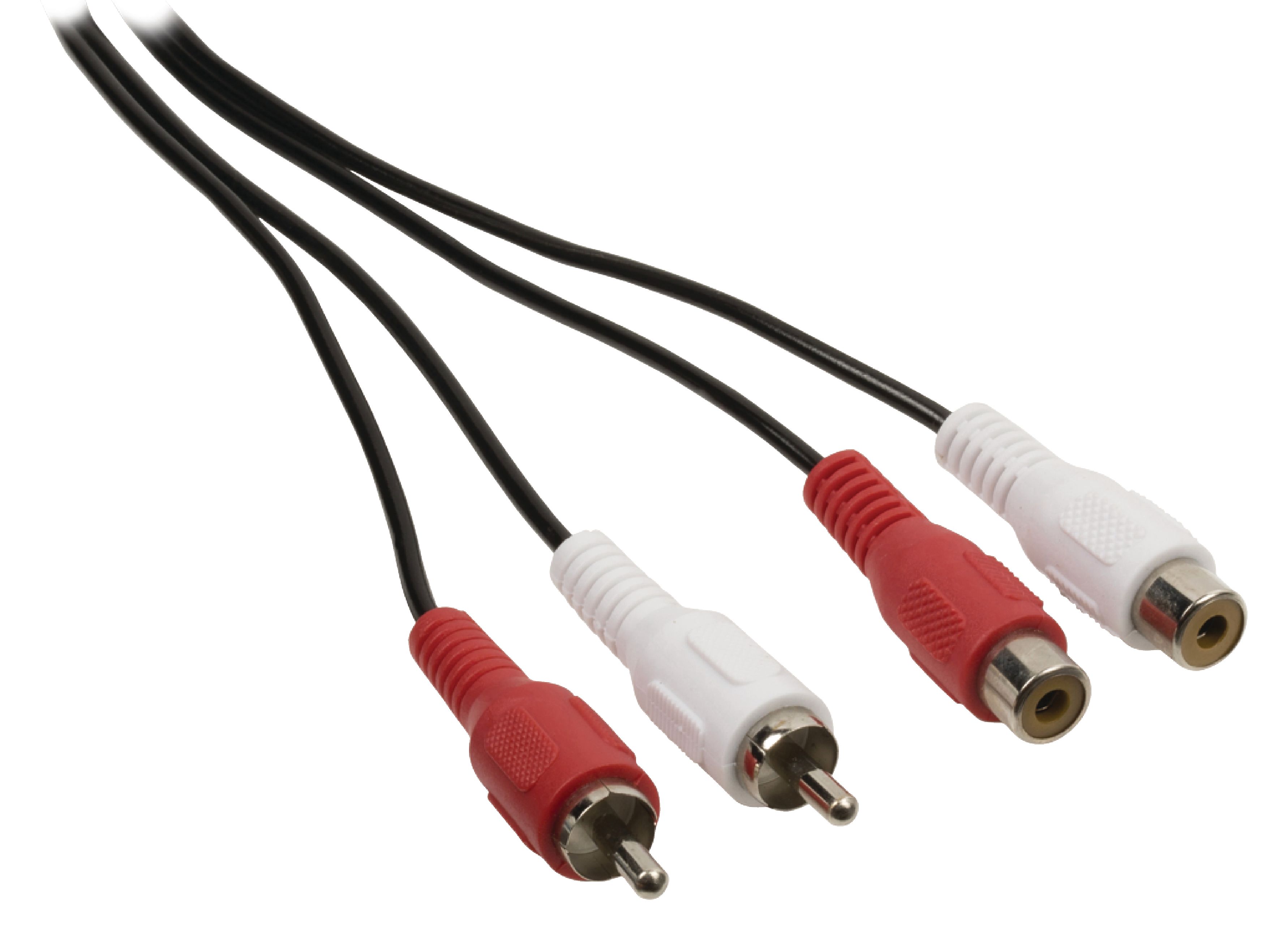 Cable de extensión de audio estéreo 2 RCA macho 2 RCA hembra de 1.00 m en color negro Valuel Cable de extensión de audio estéreo 2 RCA macho 2 RCA hembra de 1.00 m en color negro Valuel