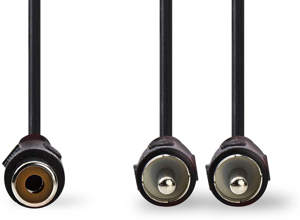 Cable para subwoofer 2x RCA Macho RCA Hembra 0,2 m Negro DJMania