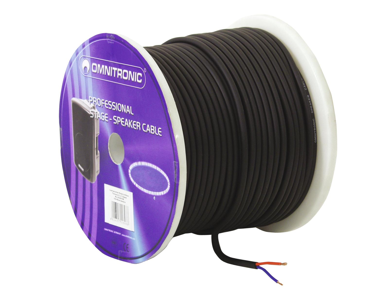 OMNITRONIC Speaker cable 2x1.5 50m bk durable DJMania