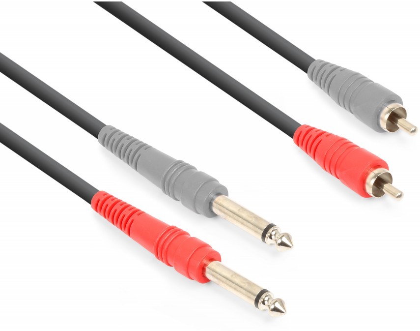 Cavo Adattatore 6.3mm Jack Maschio STEREO - 2xRCA Maschio / 3mt - Foto 3