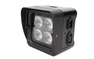 Foco LED de suelo para montaje en barra - 4x LED RGB-UV de 4W - Color Negro