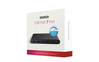 Hub 7-Port USB 3.0 Motorizado Negro - Sitecom CN-084