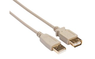 Conector USB 2.0 tipo A - conector USB 2.0 tipo A - cobre - 2.5 m - dorado - macho >> hembra