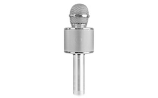 MAX KM01 Micrófono Karaoke con altavoz y reproductor Bluetooth / MP3 Plata