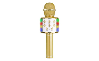 KM15G Karaoke Mic with speaker and LED light BT/MP3 LED Gold