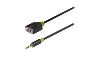 Cable divisor de audio estéreo de 3,5 mm macho a 2x hembra de 0,20 m en gris