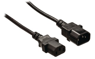 Cable de alimentación IEC-320-C14 - IEC-320-C13 de 2,00 m en negro