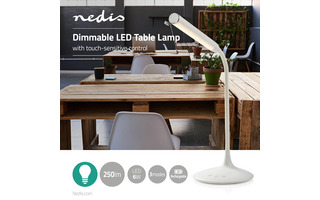 Lámpara de Mesa LED Regulable - Control táctil - con 3 modos de iluminación - Batería recargable