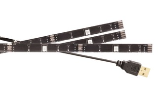 Luz ambiental atenuable mediante USB para el televisor en 2x tiras de 50 cm o 1x tira de 90 cm e