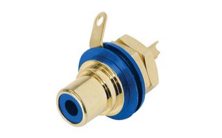 REAN NYS367-6 - Conector de chasis Phono (RCA) - Contactos dorados - color Azul